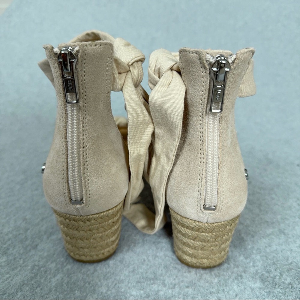 UGG Womens Yarrow Espadrille Wedge Sandal US 9.5 Zip Back Adjustable Tie New - Picture 5 of 16
